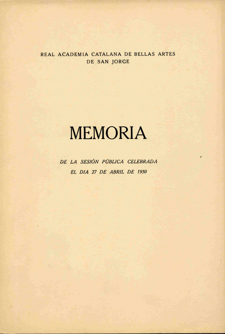 Memoria de la sesión pública celebrada el día 27 de abril de 1950 - Griera i Gaja, Antoni
