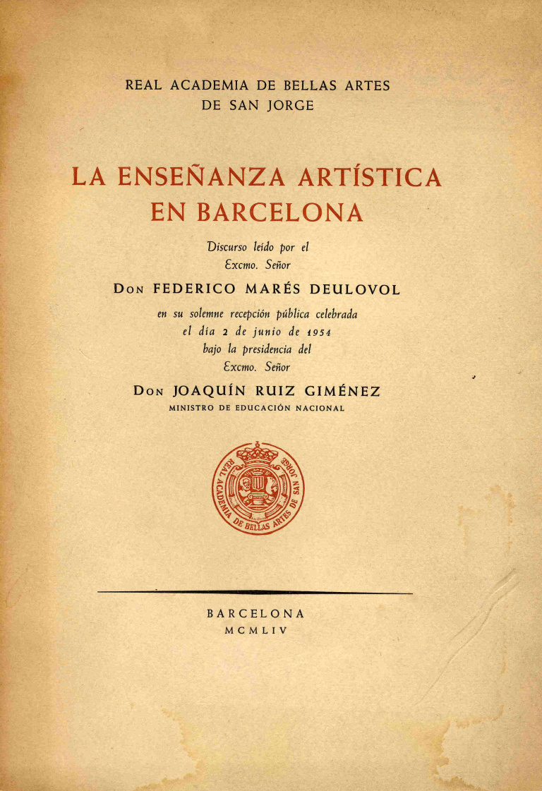 La enseñanza artística en Barcelona - Marés Deulovol, Federico