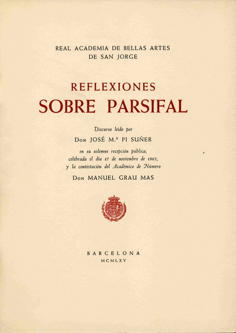 Reflexiones sobre Parsifal - Pi Suñer, José M