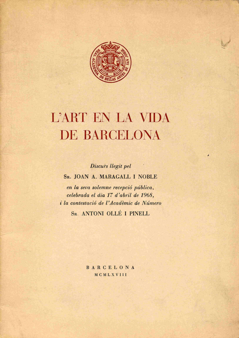 El arte en la vida de Barcelona - Maragall Noble, Juan A