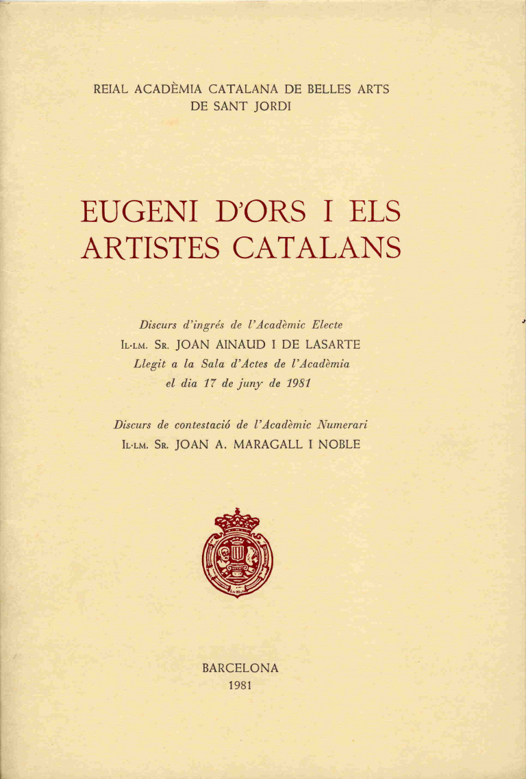 Eugeni d'Ors i els artistes catalans - Ainaud de Lasarte, Joan