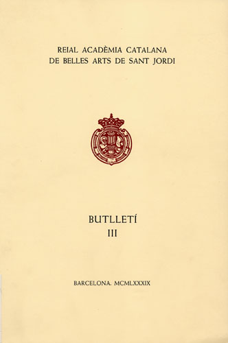 Butlletí de la Reial Acadèmia Catalana de Belles Arts de Sant Jordi