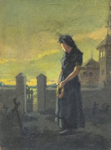 Pintura - Pagesa al cementiri -