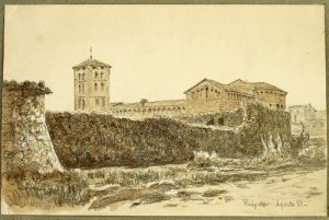Dibuix - Església del monestir de Santa Maria de Ripoll -