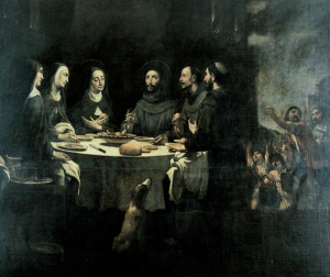 Pintura - Sopar de Sant Francesc i Santa Clara en el convent dels Àngels -