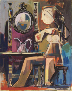 Pintura - Dona amb mirall -