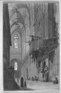 Dibuix - Interior de l’església de Santa Maria del Mar (Barcelona) -