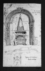 Dibuix - Detalls arquitectònics i escultòrics de l’església del convent del Carme (Barcelona) -