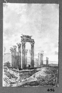 Dibuix - Ruïnes d’un temple clàssic -