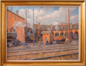 Pintura - Estació de tren de Sant Andreu -