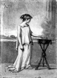 Pintura - Dona romana amb una pira encesa -