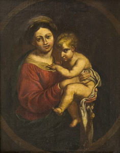 Pintura - Mare de Déu amb el Nen als braços -
