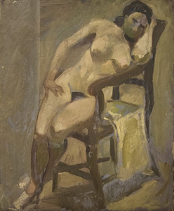 Pintura - Nu femení assegut -