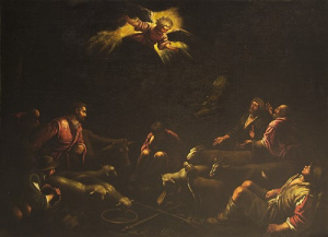 Pintura - L’Àngel anuncia als pastors el naixement de Jesús -