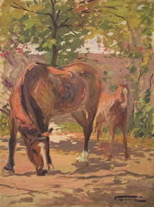 Pintura - Dos cavalls -