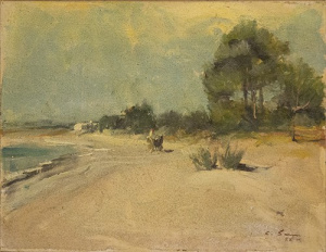 Pintura - Carreta a la platja -